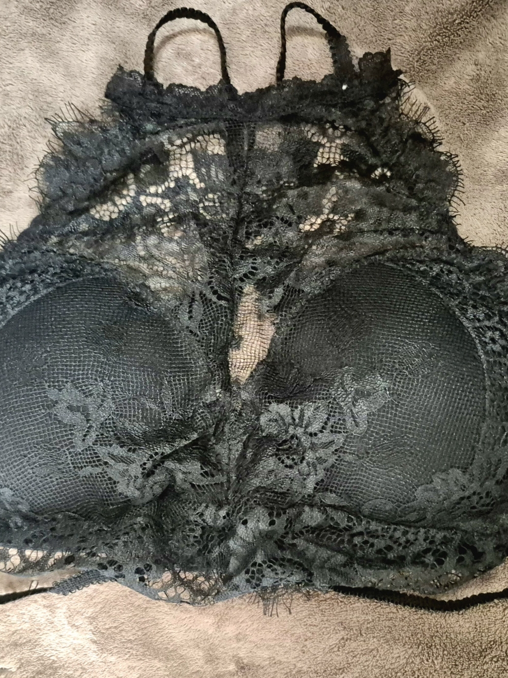 Black Lace High-Neck Bralette - Women Intimates